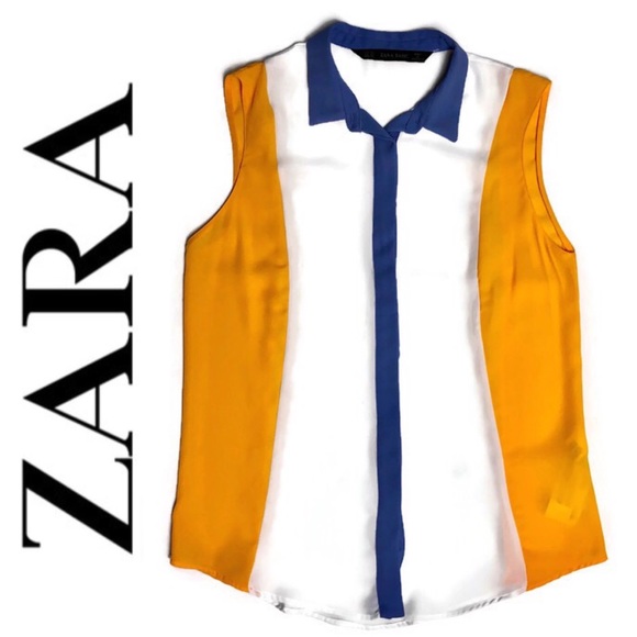 Zara Tops - Zara Color Block Sleeveless Blouse